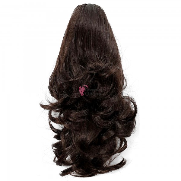Extensie de par coada in valuri cu cleste 40 cm Saten Inchis Cod JL 6911-8#